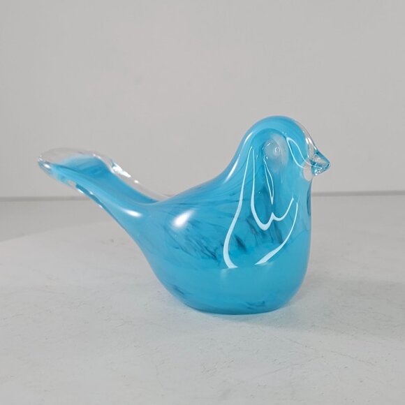 Blue Art Glass Bird Figurine Decorative Accent - Picture 2 of 8